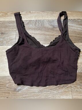 Aerie Reversible Ribbed Chocolate Brown Bandeau